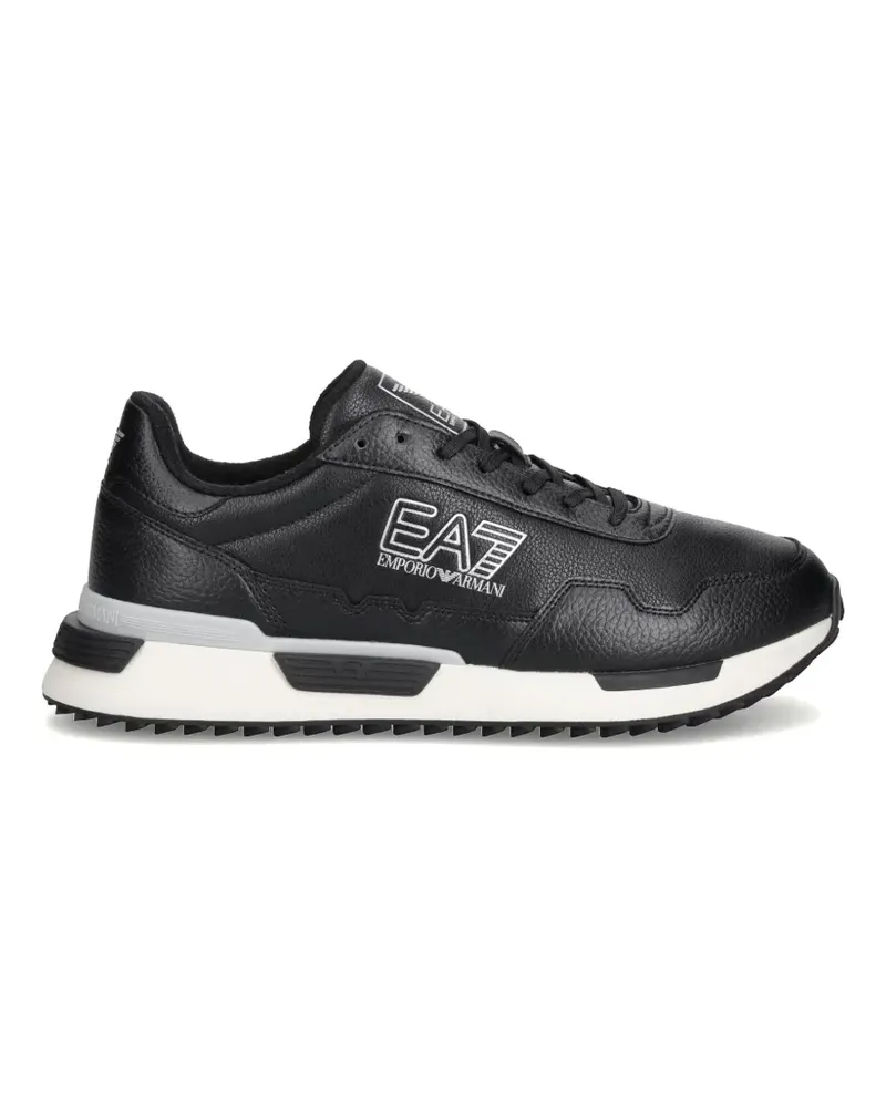 EA7 Sneakers mit Logo-Detail und Einsätzen - Schwarz Schwarz
