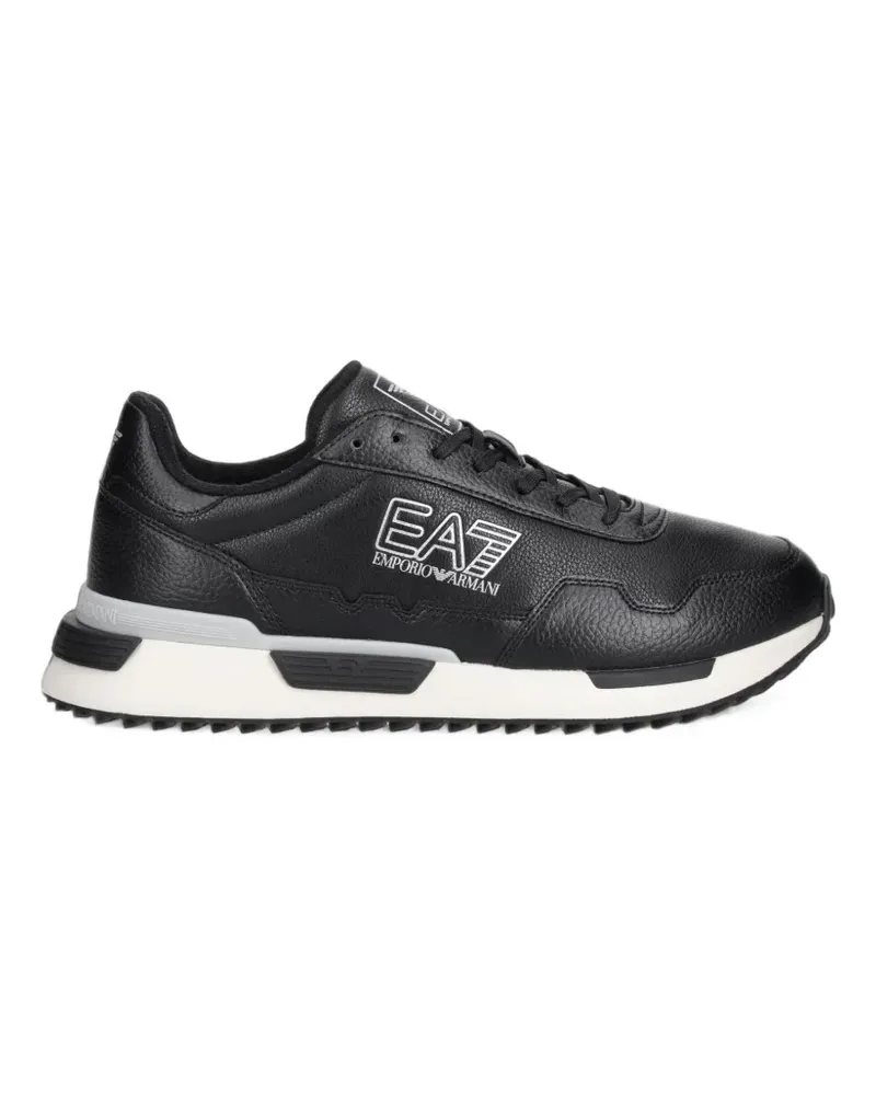EA7 Sneakers mit Logo-Detail und Einsätzen - Schwarz Schwarz