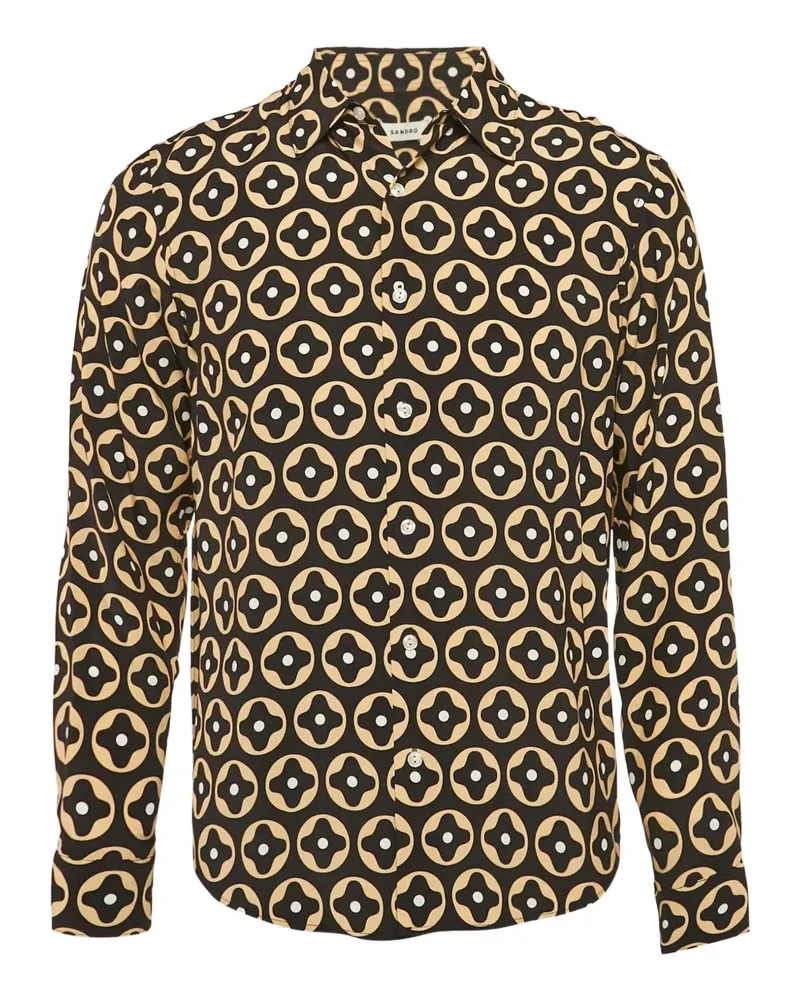 Sandro Hemd mit geometrischem Print - Braun Braun