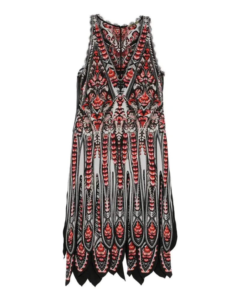 Roberto Cavalli Midikleid mit grafischem Print - Schwarz Schwarz