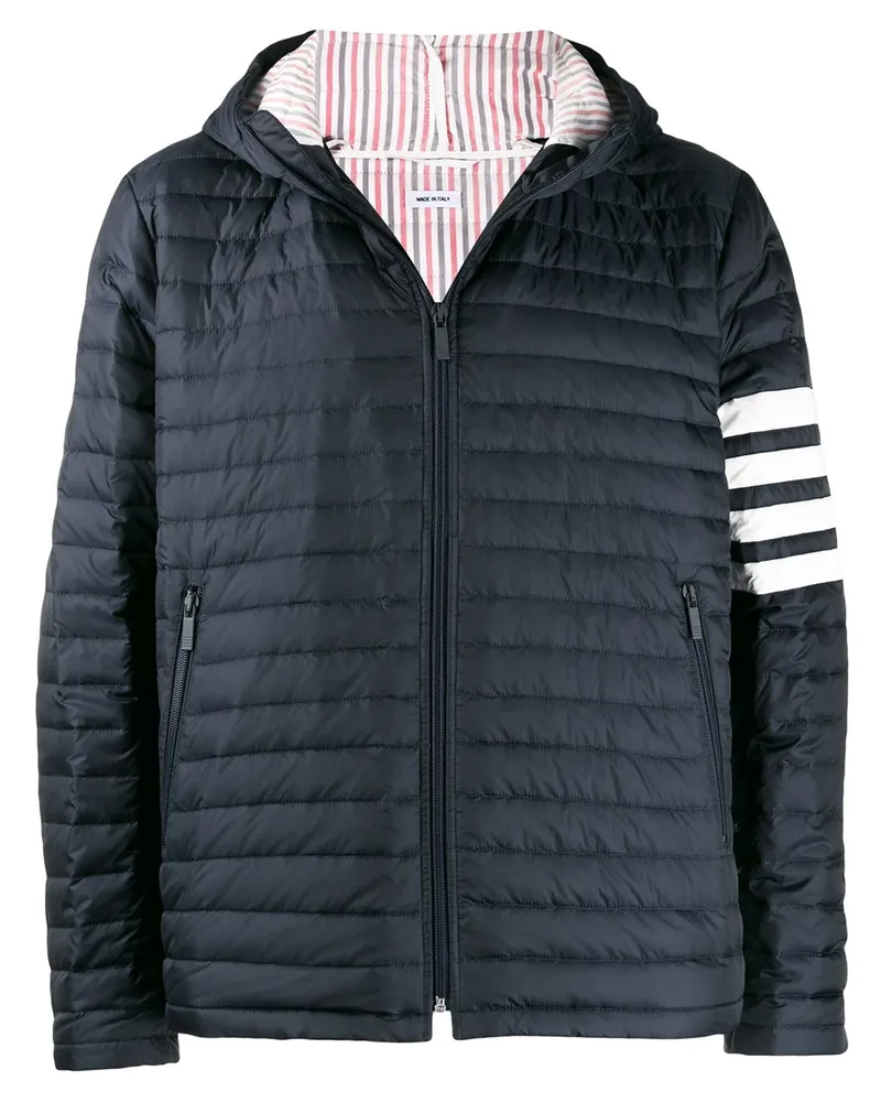 Thom Browne Daunenjacke mit Logo-Streifen - Blau Blau