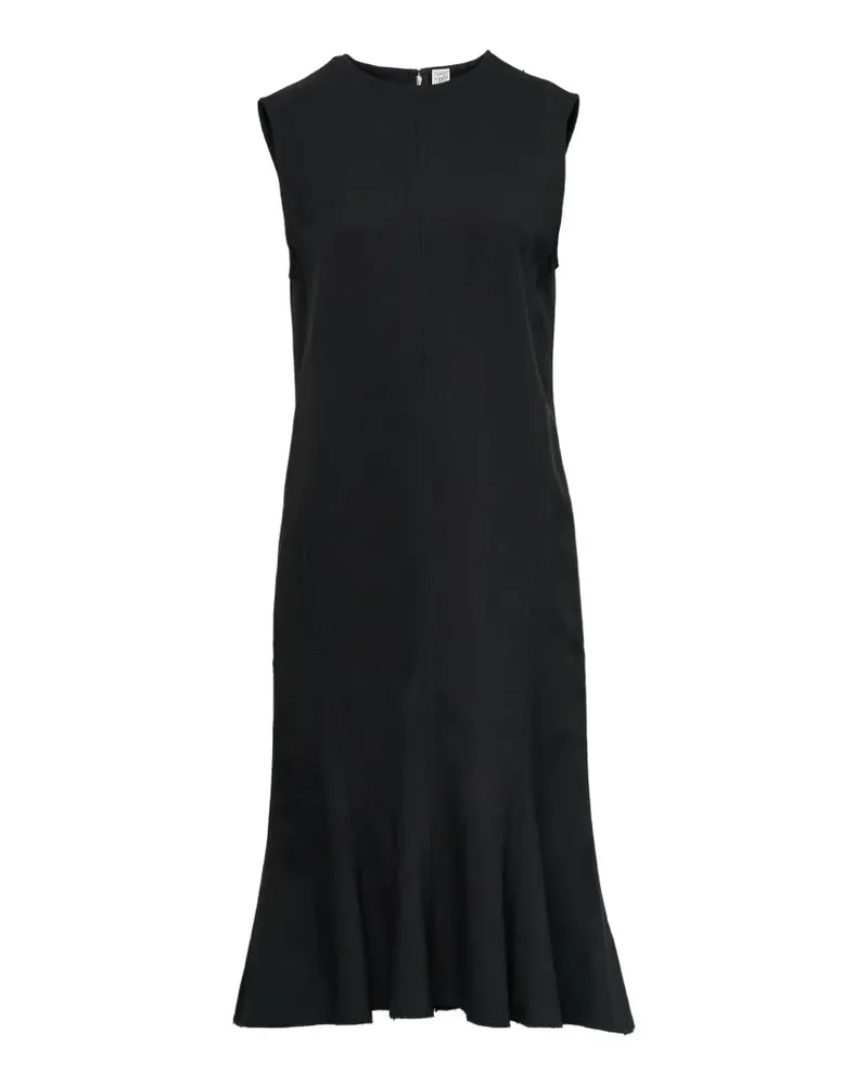 Totême fluted sleeveless midi dress - Schwarz Schwarz