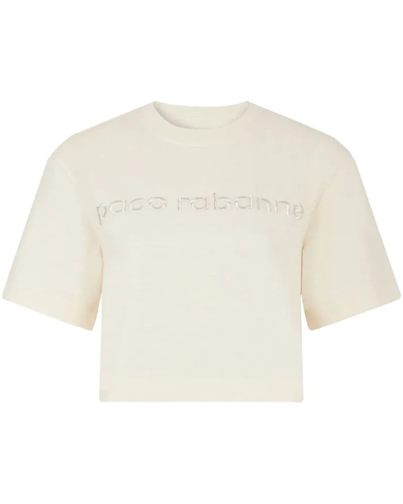 Paco Rabanne T-Shirt mit Logo-Stickerei - Nude Nude