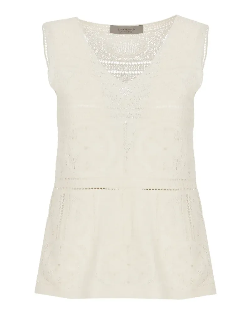 D.EXTERIOR crochet-knit sleeveless top - Weiß Weiß