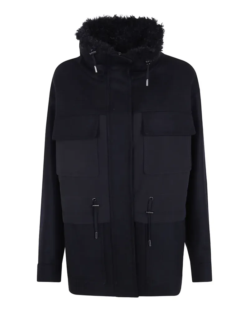 Mantù shearling-trim panelled parka coat - Schwarz Schwarz