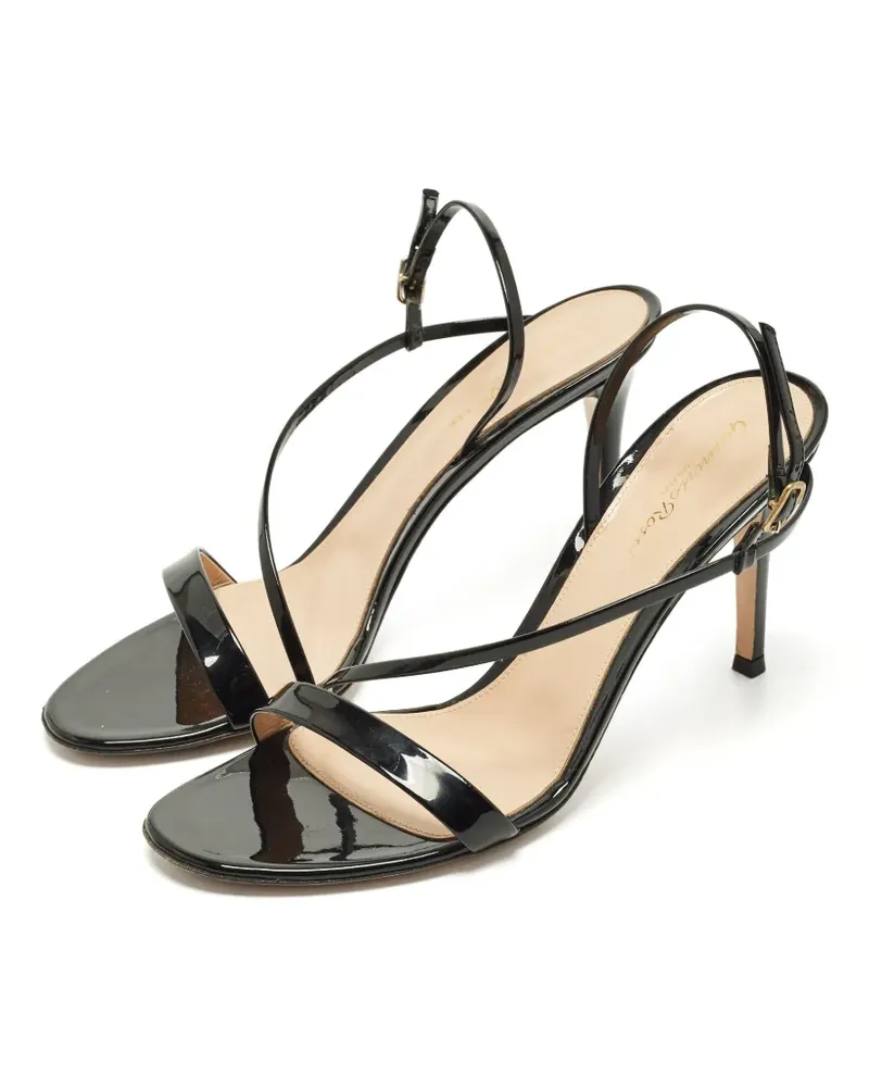 Gianvito Rossi Manhattan Sandalen mit Satin-Absatz - Schwarz Schwarz