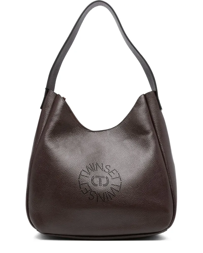 Twin-Set Schultertasche mit Logo-Schliff - Braun Braun