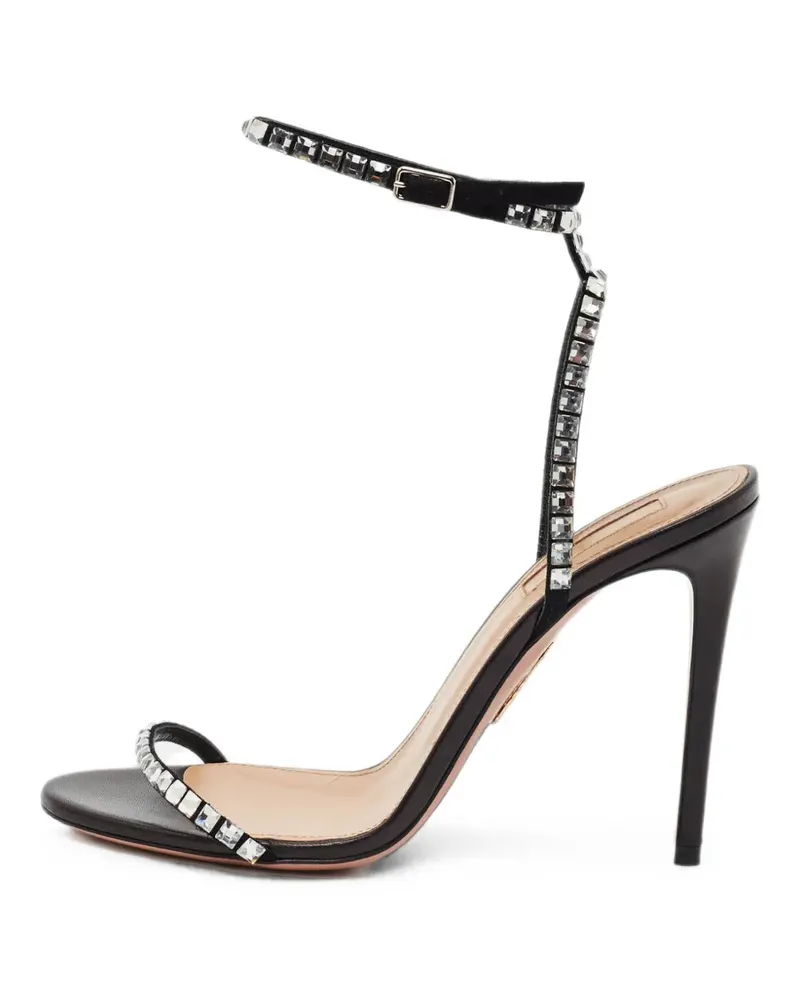Aquazzura crystal-embellished ankle-strap heeled sandals - Schwarz Schwarz