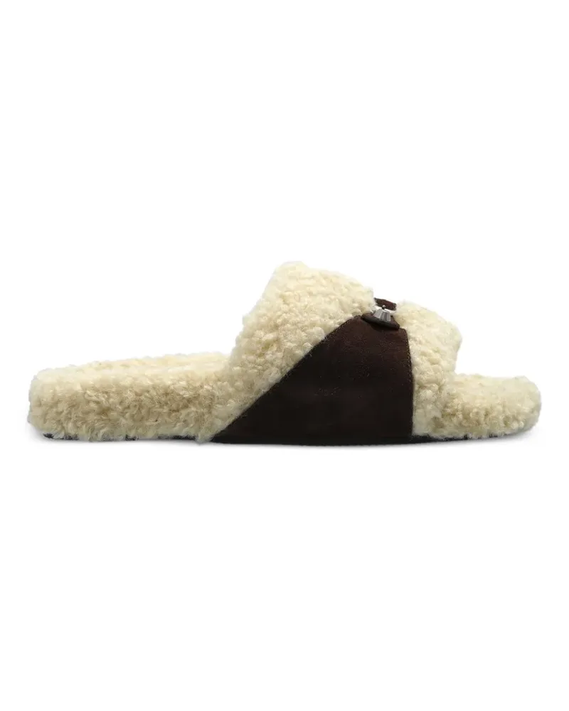 Balenciaga Sandalen mit Shearling-Effekt - Nude Nude