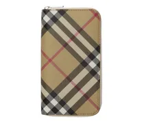 Kariertes Portemonnaie - Nude