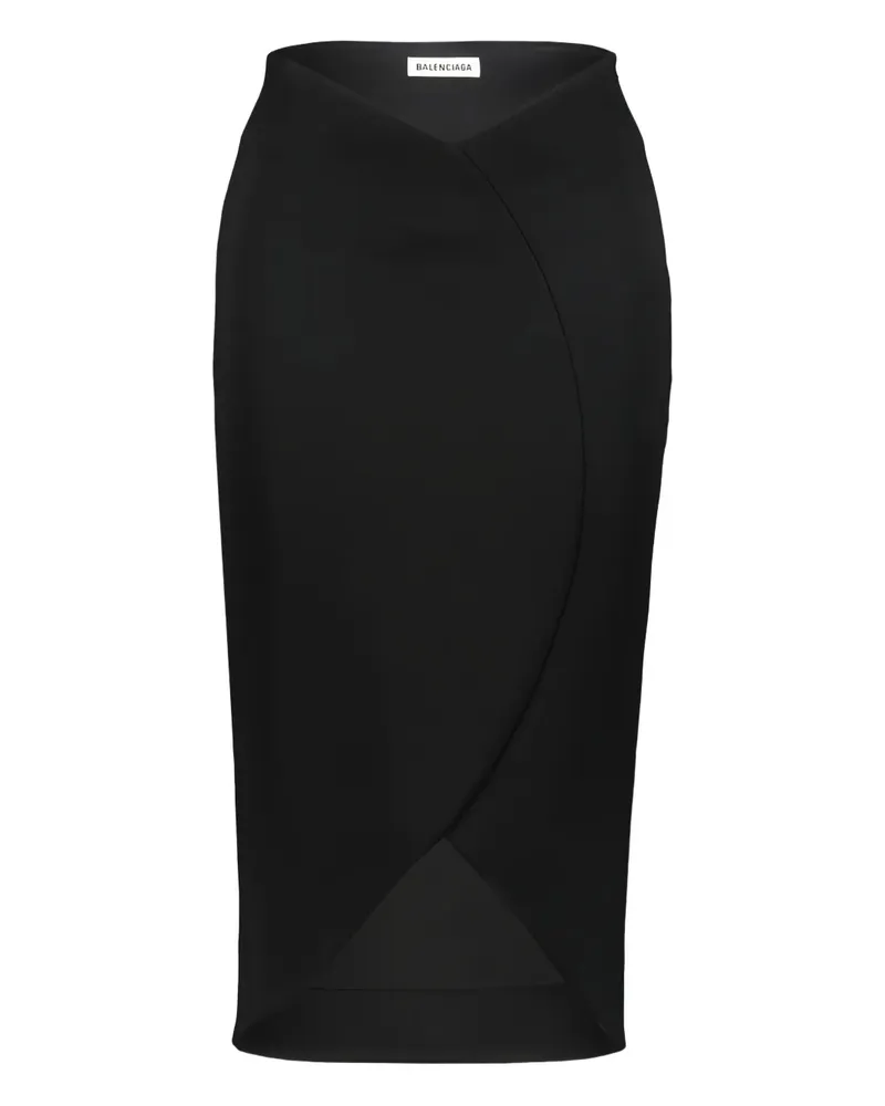 Balenciaga Mittellanger Tellerrock - Schwarz Schwarz