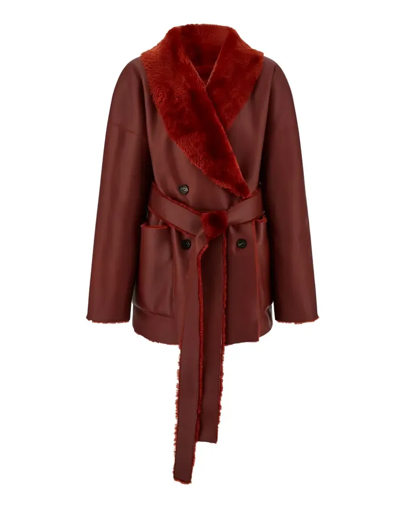 Ferragamo Wendbare Jacke aus Shearling - Rot Rot