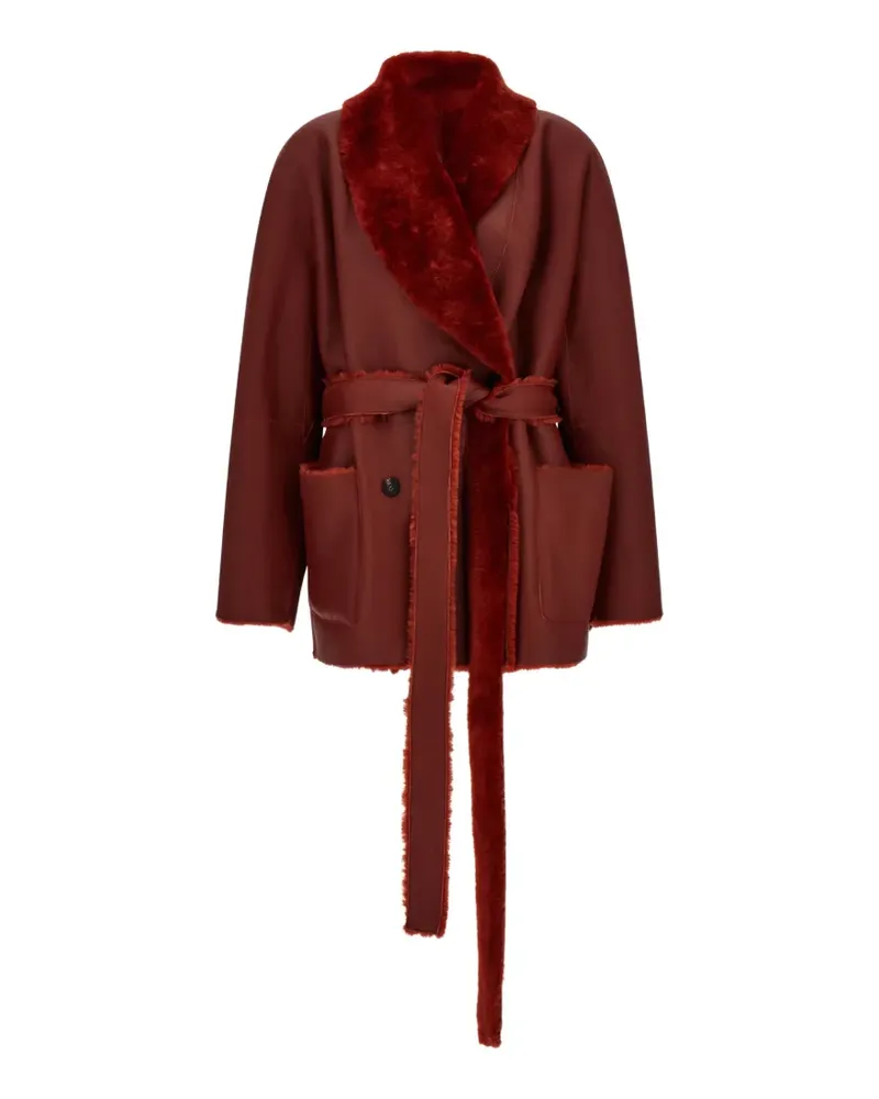 Ferragamo Wendbare Jacke aus Shearling - Rot Rot