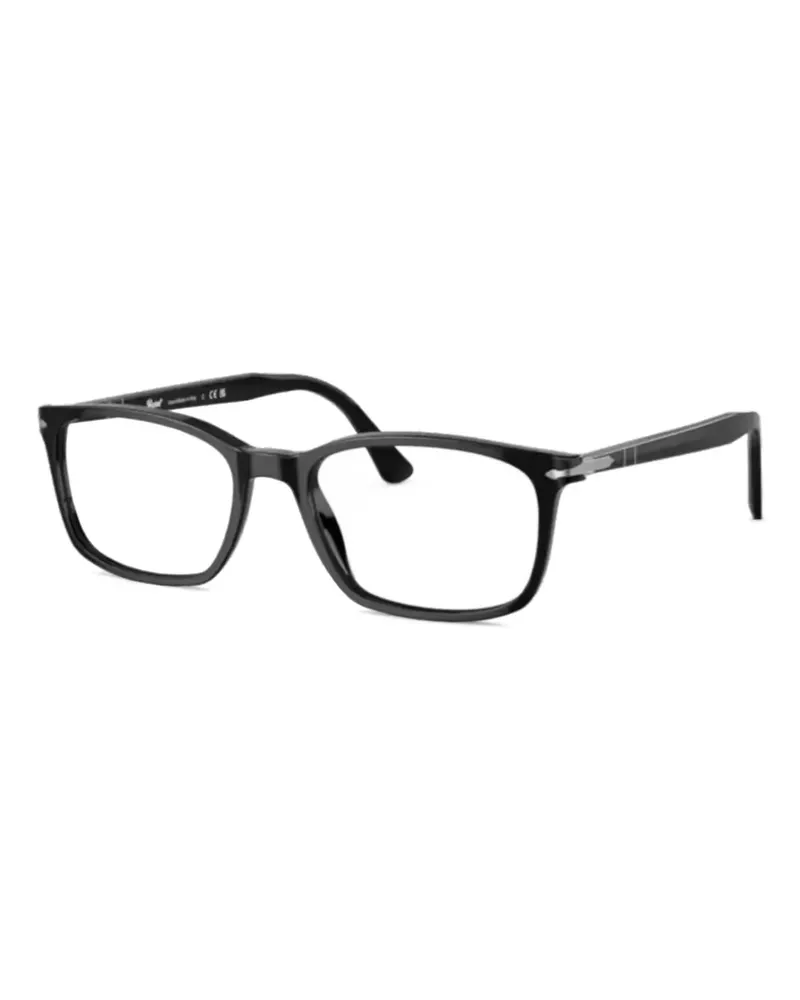 Persol Brille mit rechteckigem Gestell - Schwarz Schwarz