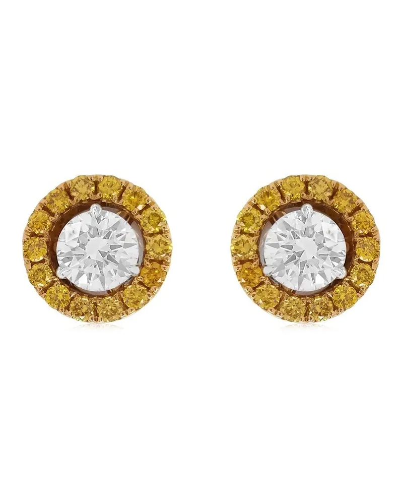 HYT Jewelry 18kt Weißgoldohrstecker mit Diamanten - Orange Orange