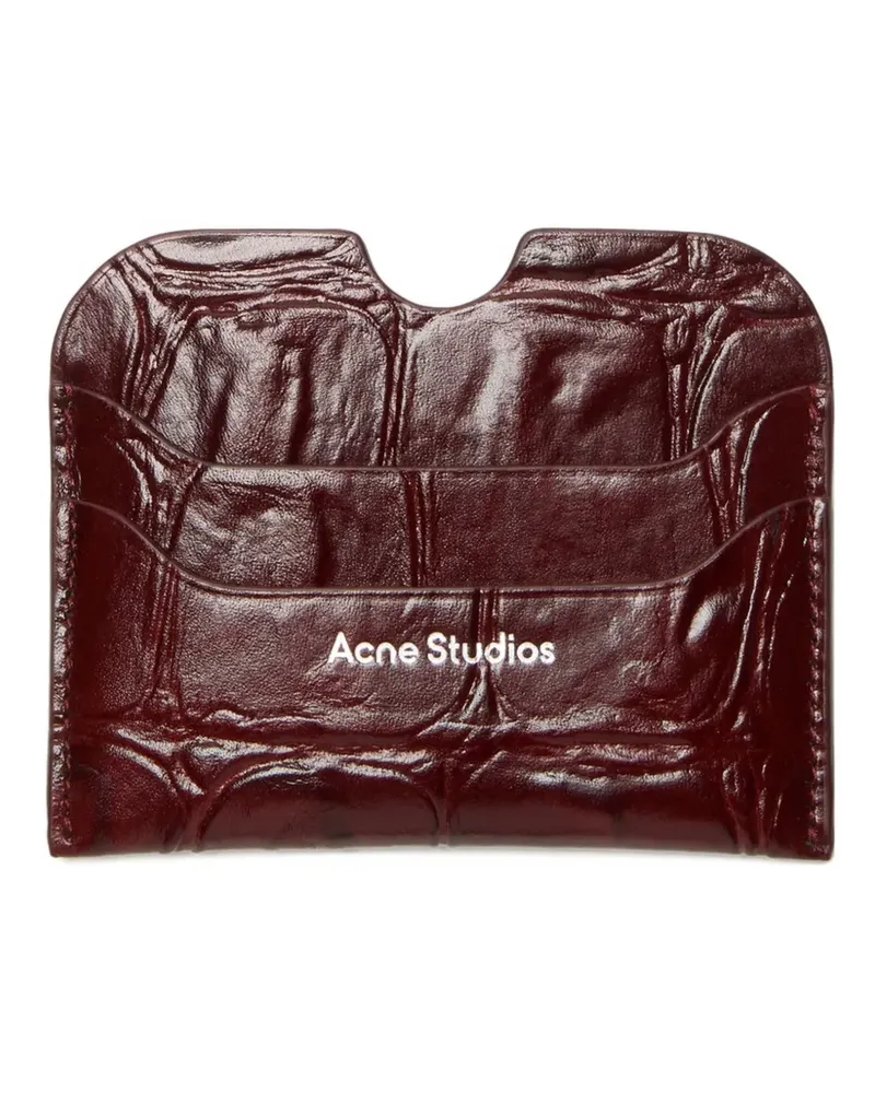 Acne Studios logo-detail embossed card holder - Rot Rot