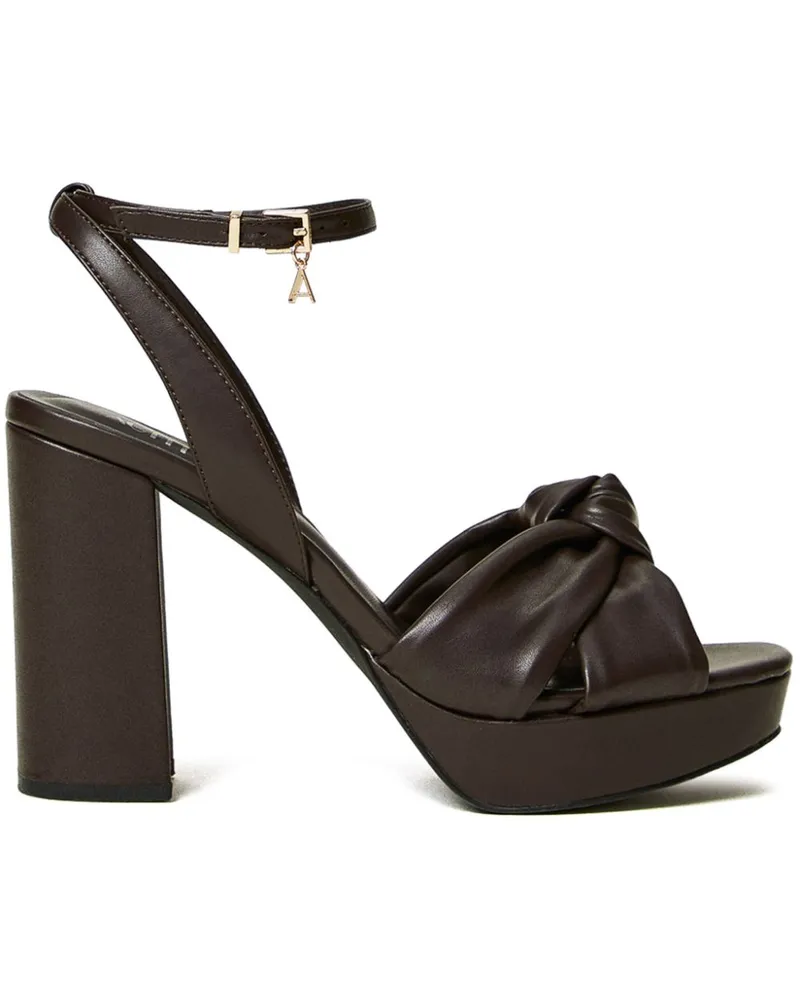 Twin-Set Plateau-Sandalen mit Knoten 105mm - Braun Braun