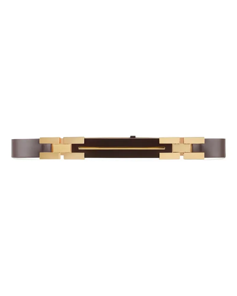 Elisabetta Franchi metal plate high-waisted belt - Braun Braun