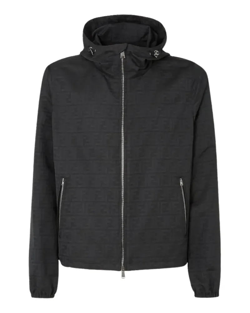 Fendi Zucca Blousonjacke aus Nylon mit FF - Schwarz Schwarz