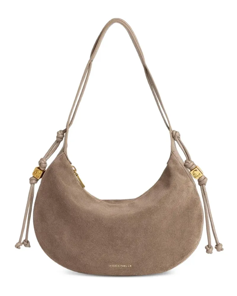 Coccinelle small Thess suede tote bag - Nude Nude