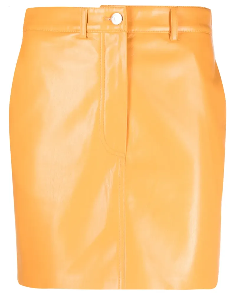 Nanushka Minirock aus Faux-Leder - Orange Orange
