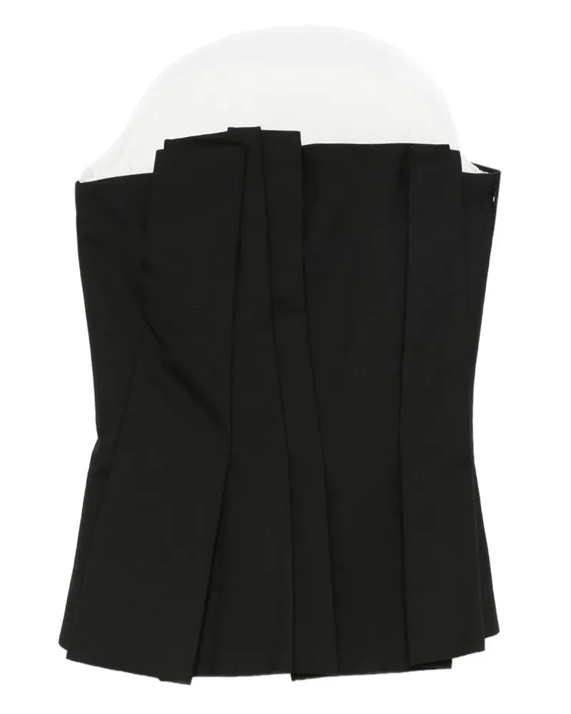 Róhe Bustier-Top mit Falten - Schwarz Schwarz