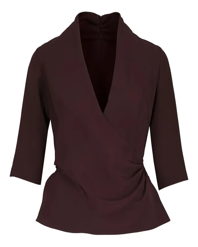 Peter Cohen Bluse mit V-Ausschnitt - Braun Braun