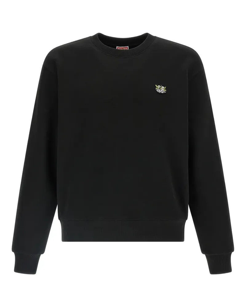 Kenzo logo-patch crew-neck sweater - Schwarz Schwarz