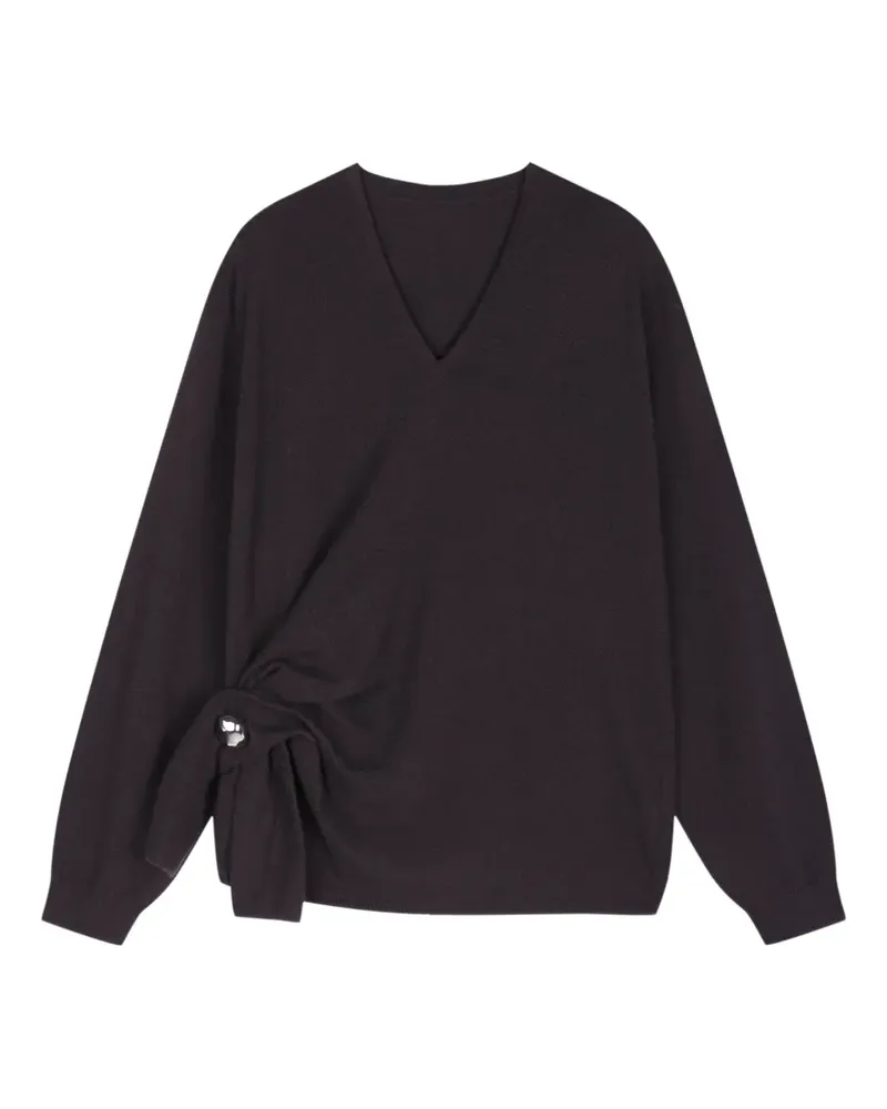 JNBY Gewickelter Pullover mit O-Form - Schwarz Schwarz