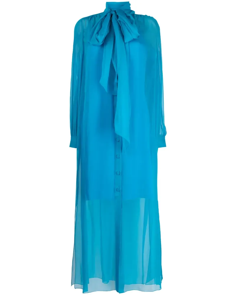 Alberta Ferretti Transparentes Kleid - Blau Blau