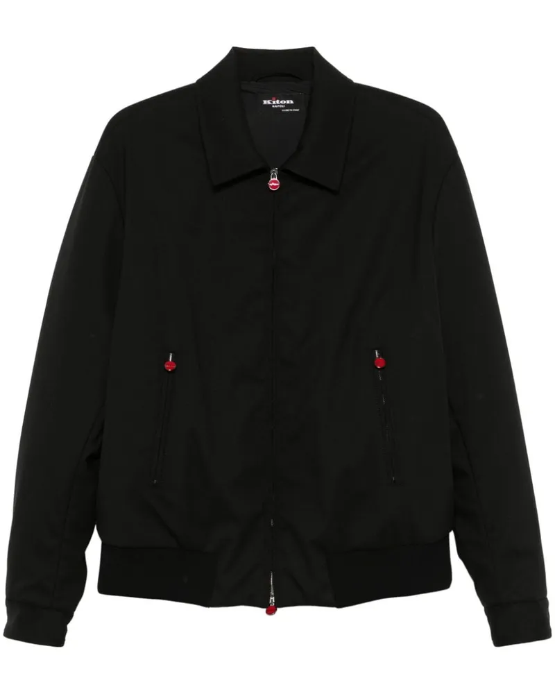 Kiton Gefütterte Bomberjacke - Schwarz Schwarz