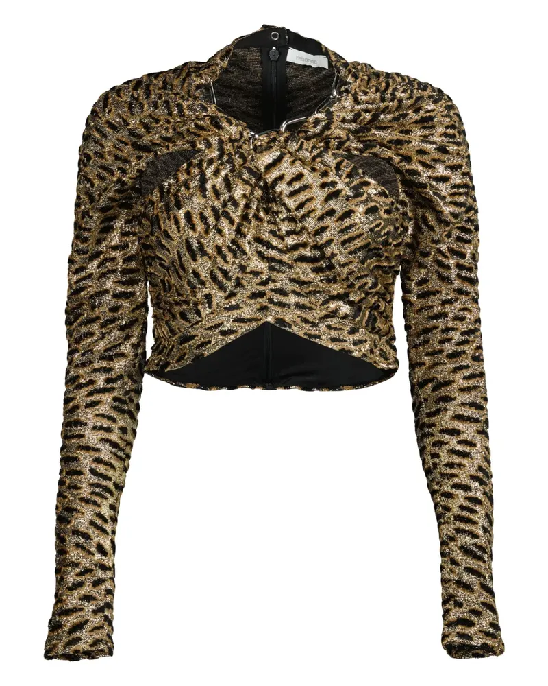Paco Rabanne Langarmshirt mit Animal-Print - Braun Braun