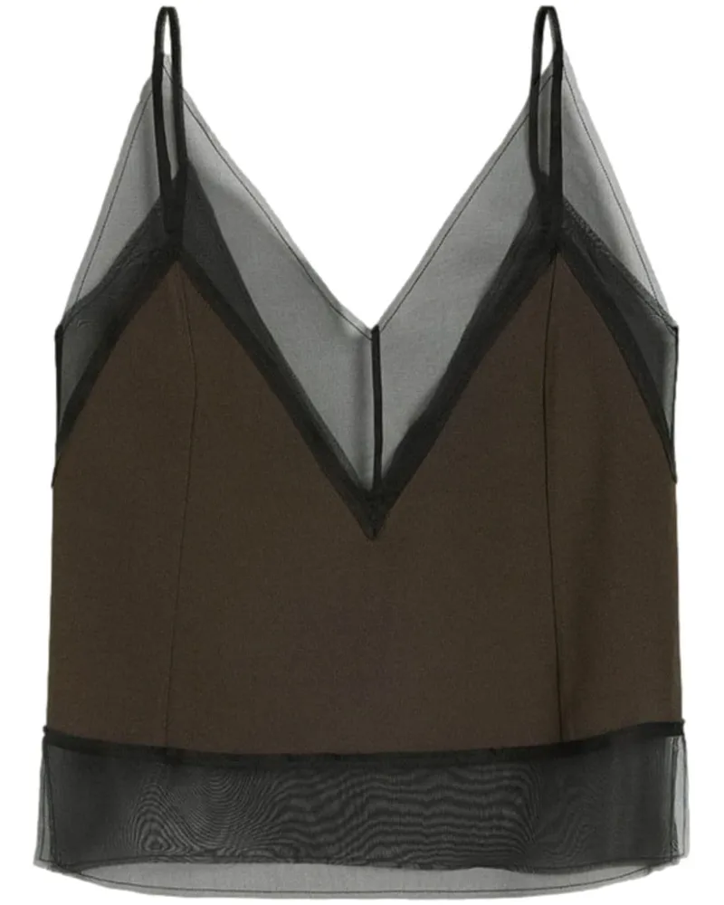 AMI Paris Semi-transparentes Oberteil - Braun Braun