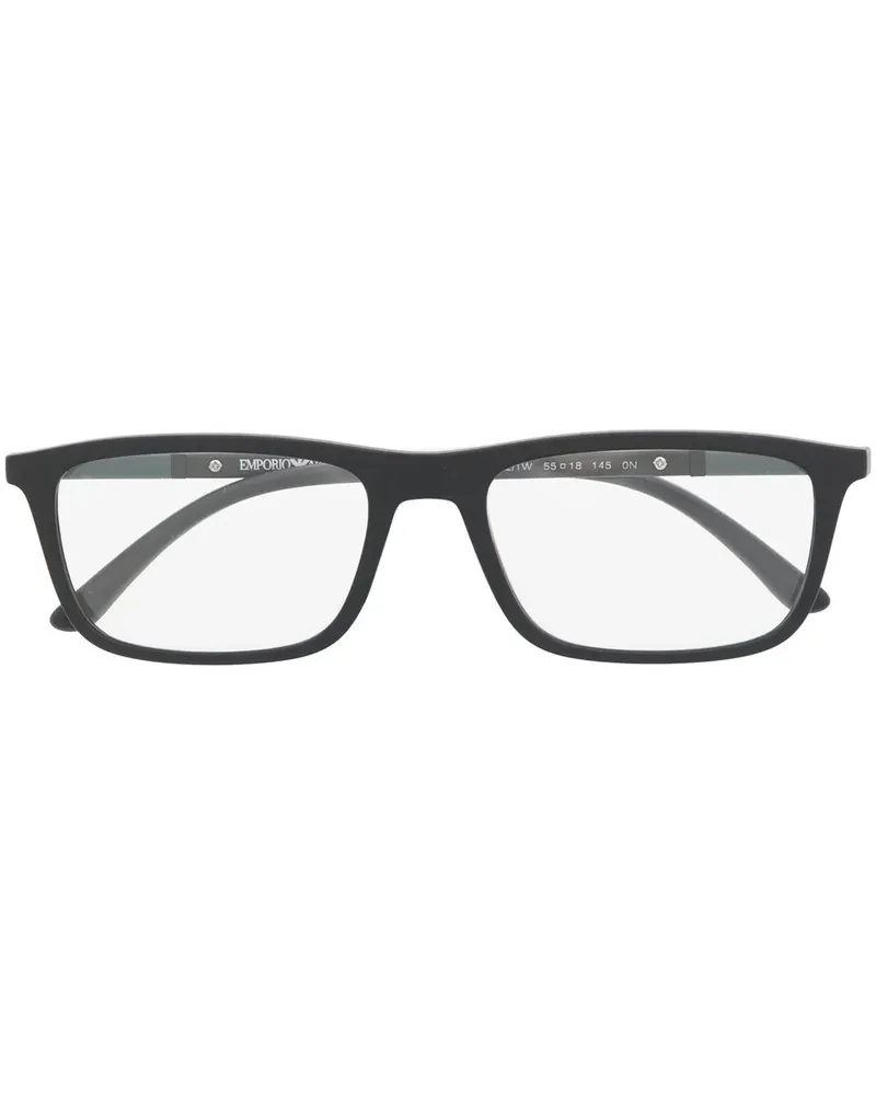 Emporio Armani Brille mit eckigem Gestell - Schwarz Schwarz