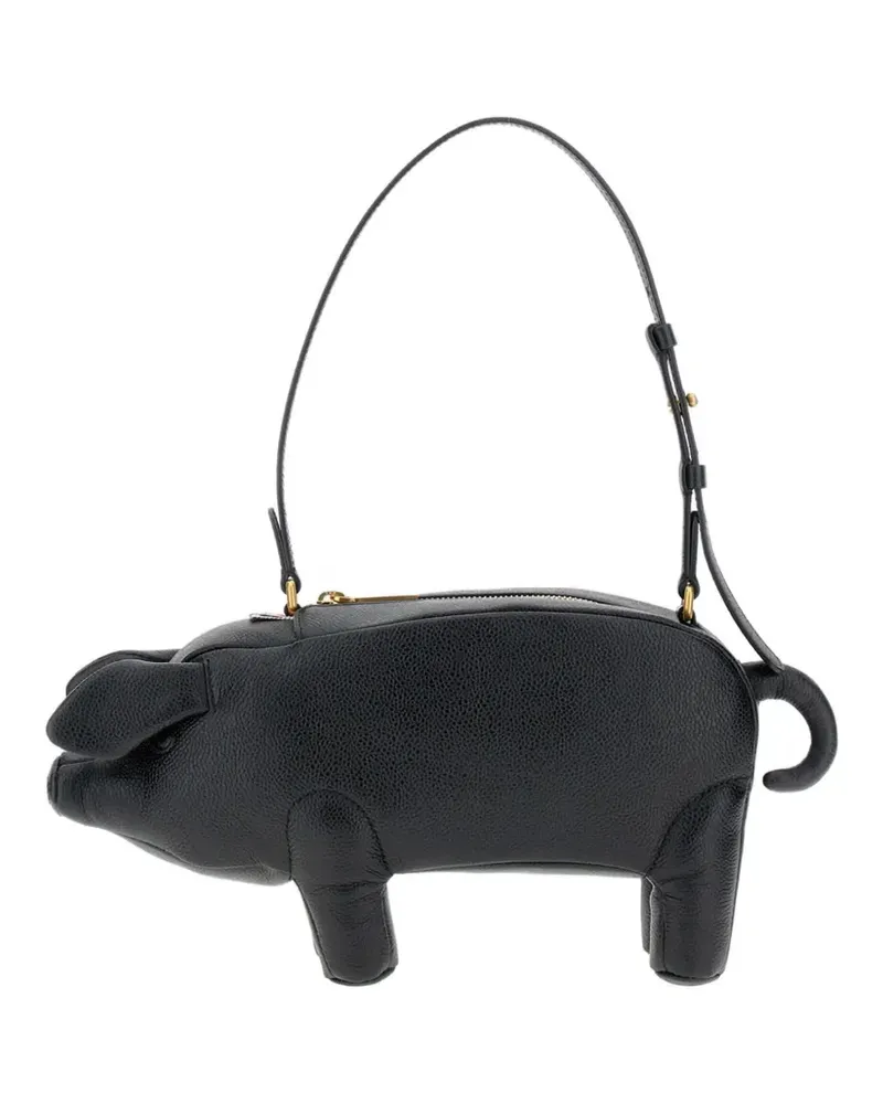 Thom Browne Schultertasche mit Schweinchenform - Schwarz Schwarz