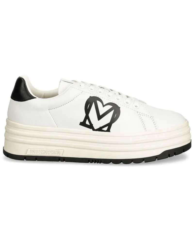 Moschino Sneakers mit Logo-Print - Weiß Weiß