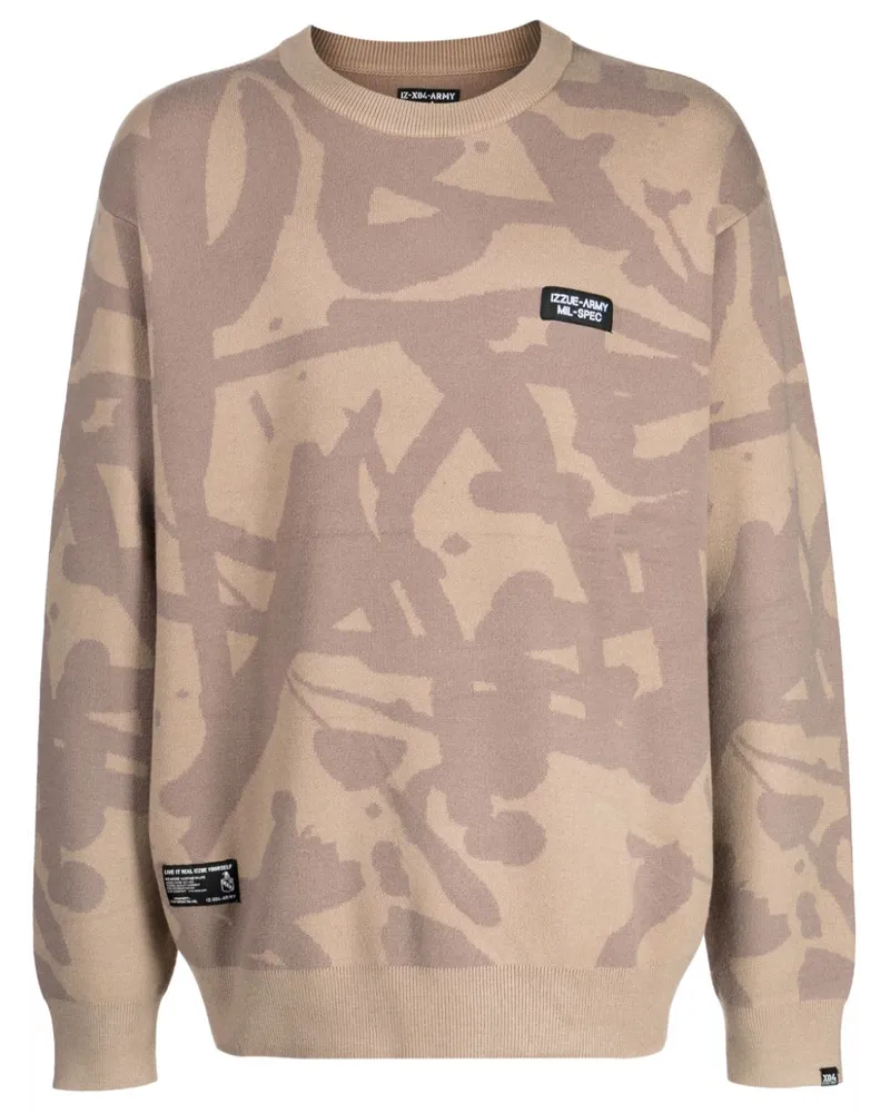 Izzue Pullover mit Graffiti-Print Braun