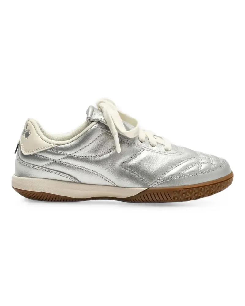 Diadora metallic leather indoor sneakers - Silber Silber