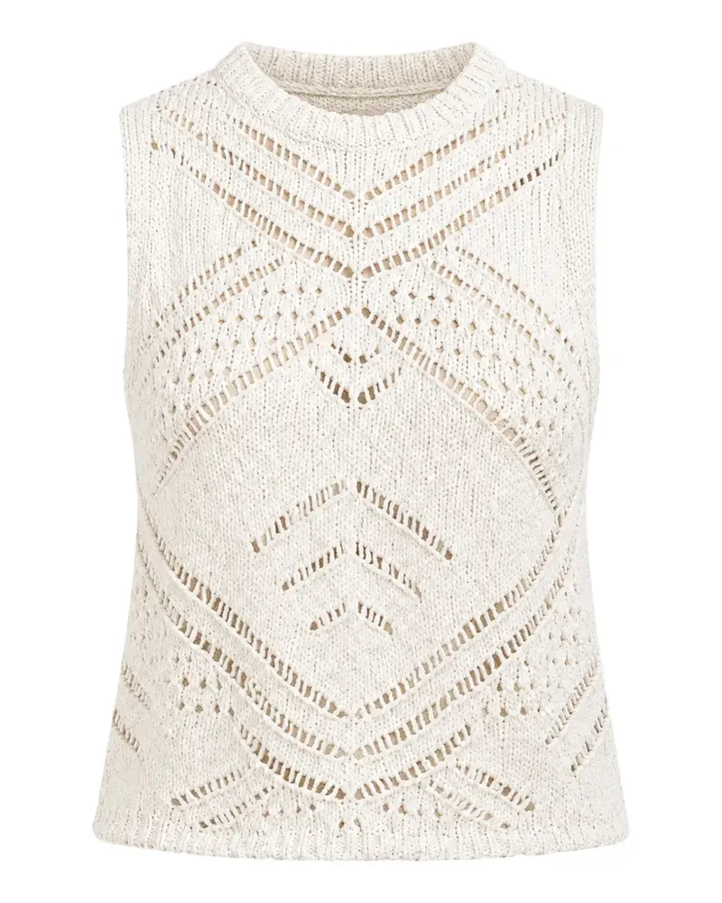 Autumn Cashmere chunky-knit pointelle top - Nude Nude