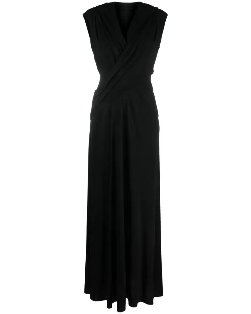 Alberta Ferretti Maxikleid mit V-Ausschnitt - Schwarz Schwarz