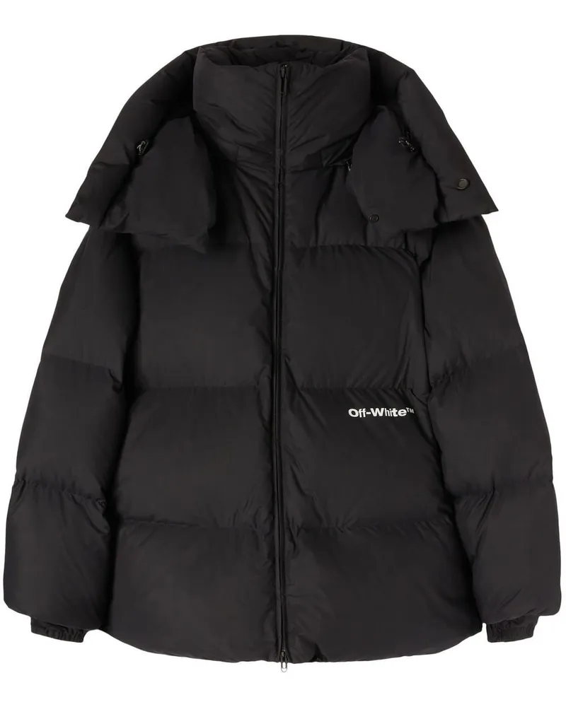 OFF-WHITE Gefütterte Jacke mit Logo-Print - Schwarz Schwarz