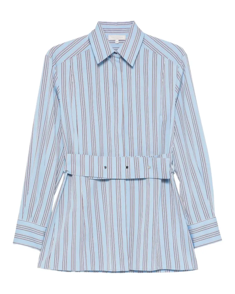 Antonelli Firenze striped belted shirt - Blau Blau