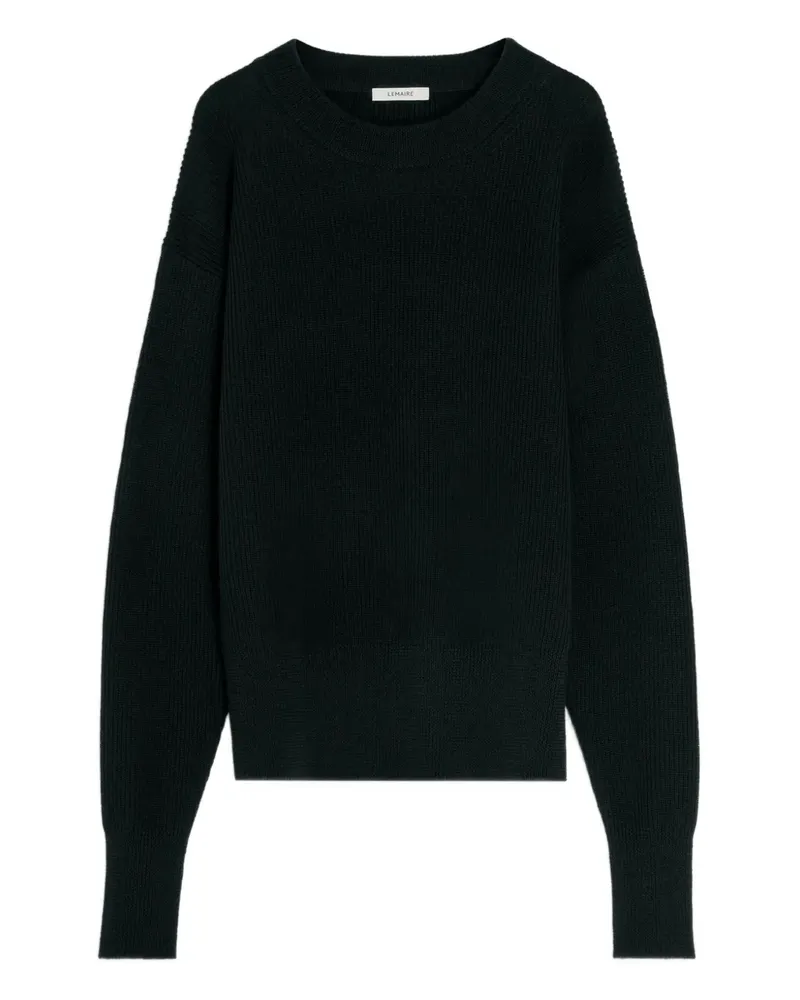 Christophe Lemaire Geripptes Sweatshirt mit rundem Ausschnitt - Schwarz Schwarz