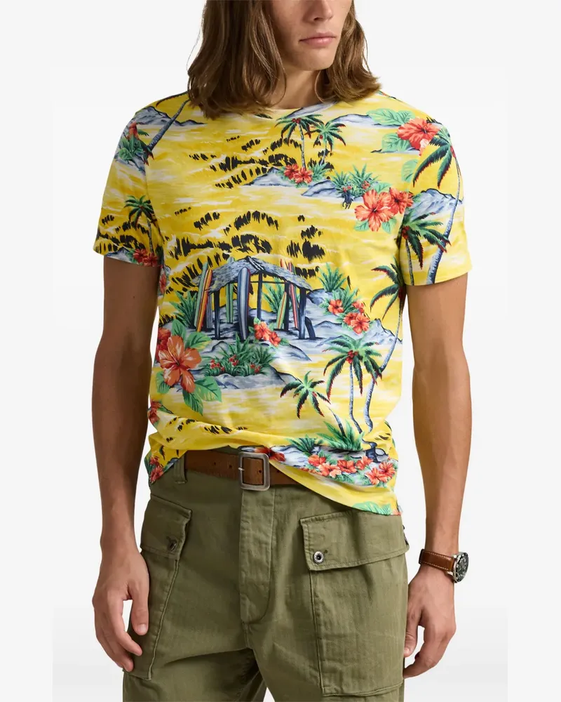 Ralph Lauren T-Shirt mit Surfer-Print - Gelb Gelb