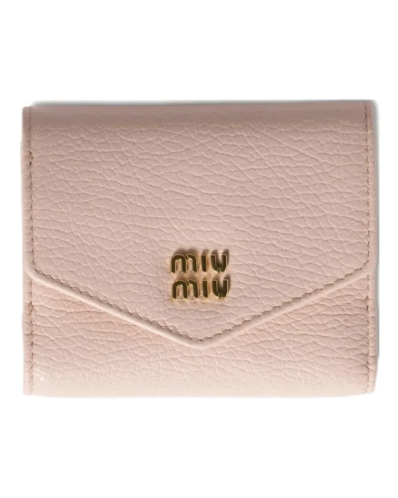 Miu Miu Portemonnaie mit Logo-Schild - F0LOZ Pink F0loz