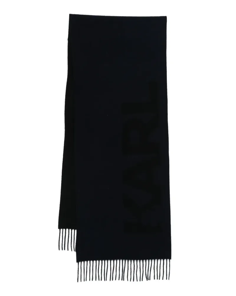Karl Lagerfeld Schal mit Fransen - Blau Blau