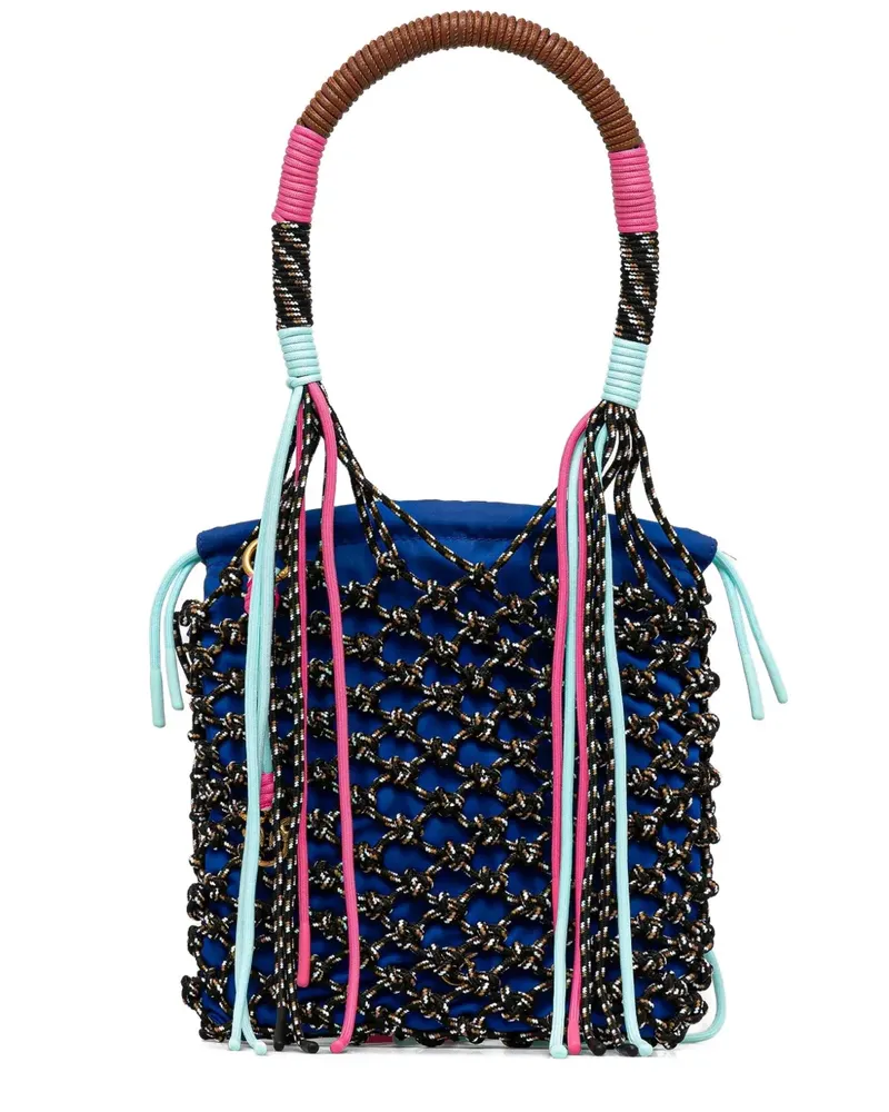 Pinko Beuteltasche mit Kordelbesatz - Blau Blau