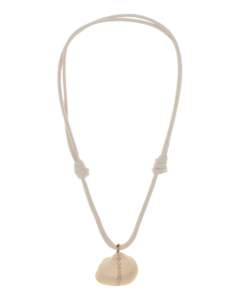 DEZSO Halskette mit Diamanten und Muscheln - Nude Nude