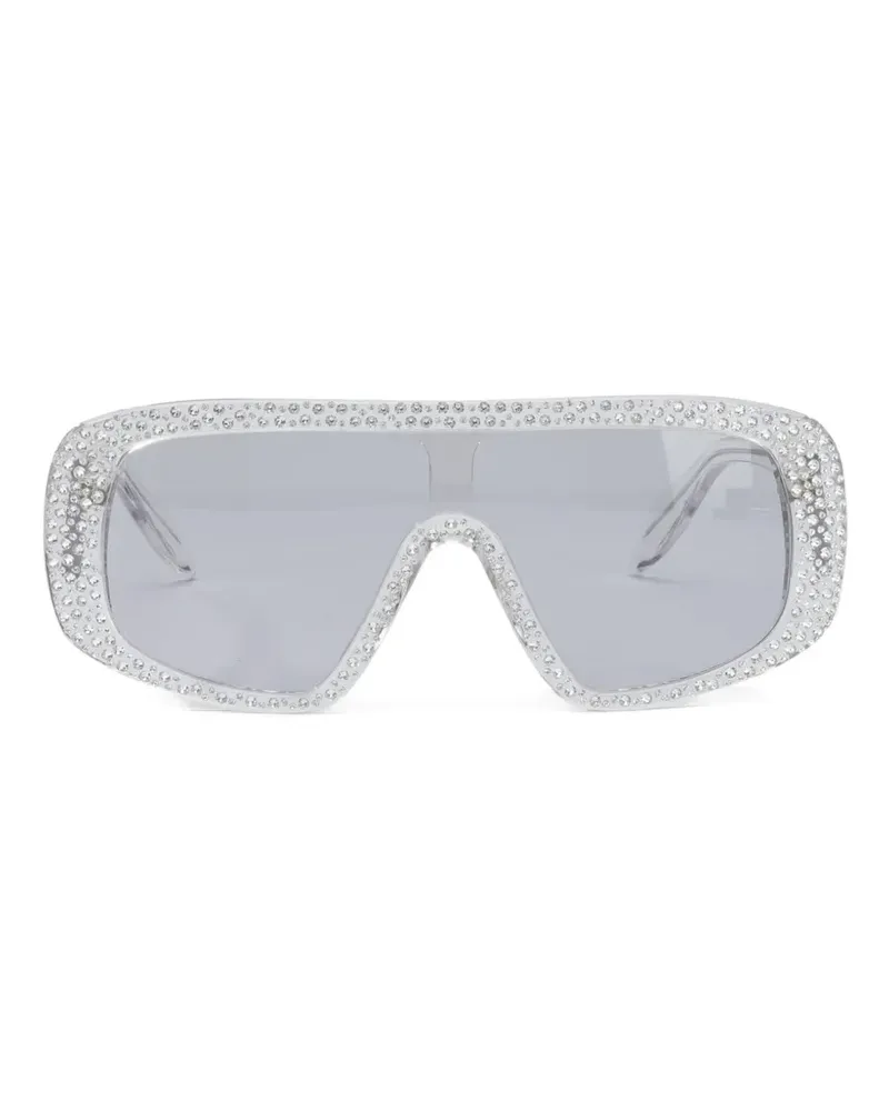 Pinko Mask crystal-embellished sunglasses - Weiß Weiß