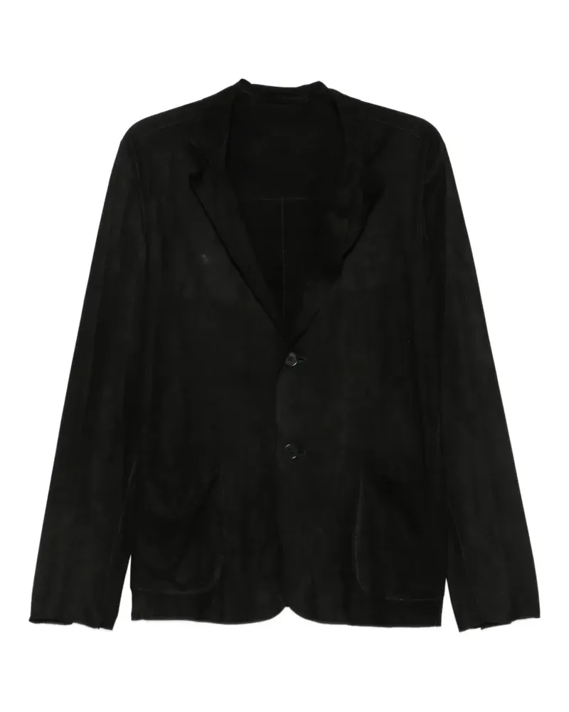 Salvatore Santoro suede single-breasted blazer - Schwarz Schwarz